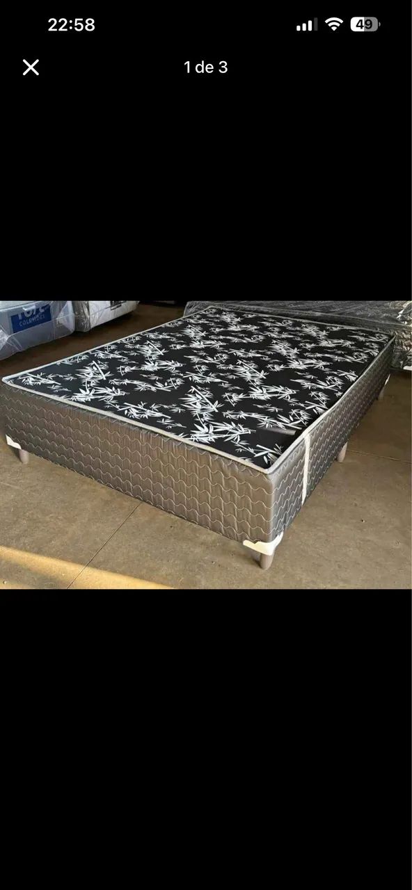 Cama de casal box  1.38x1.88 4 cm de espuma 