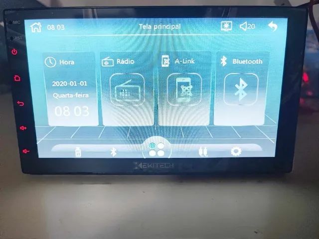 Central Multimídia Ekitech Bluetooth e Espelhamento