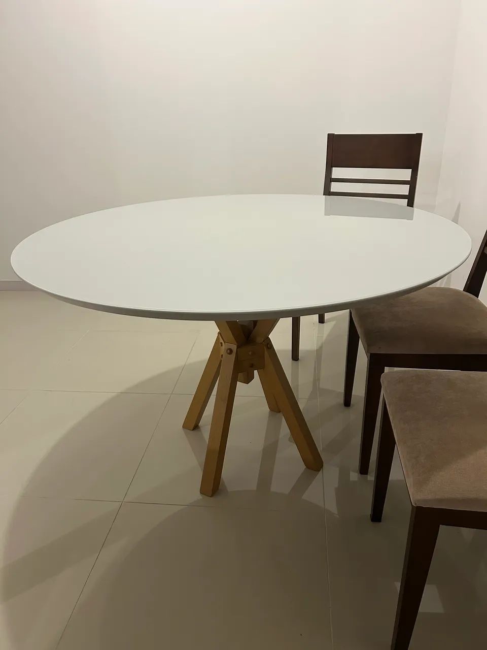 Mesa de jantar redonda de vidro, 1,20 metro - Foto 2