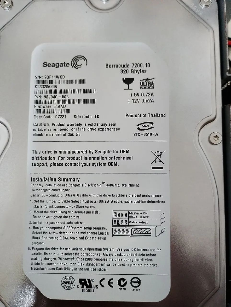 HD interno  Seagate 320 gb  - Foto 2