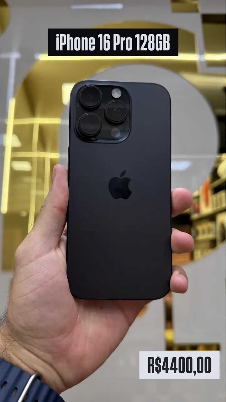 IPHONE 16 PRO 128GB BLACK SEMI NOVO MEGA PROMO - Foto 3