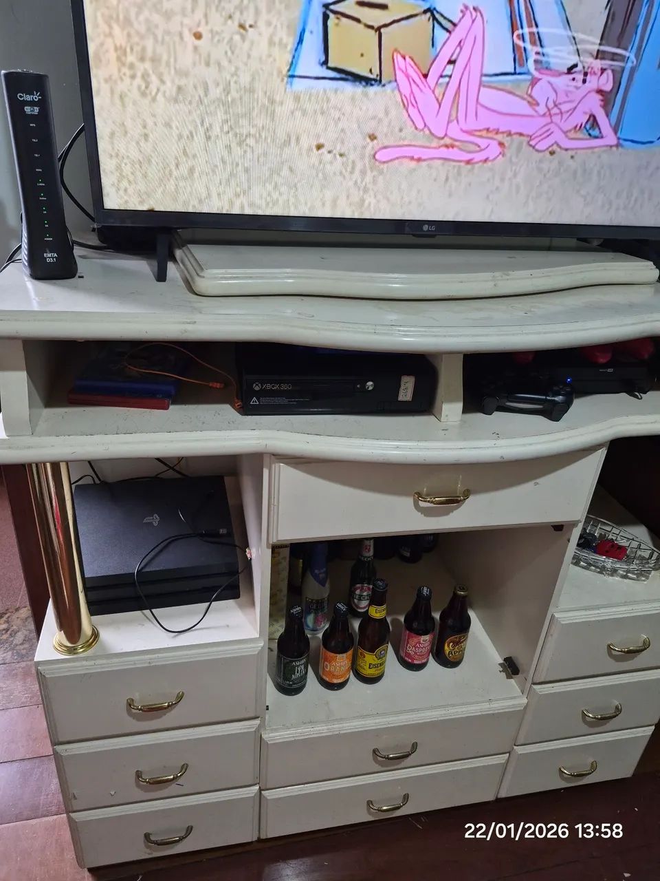 Rack de TV branco - madeira maciça - Foto 3