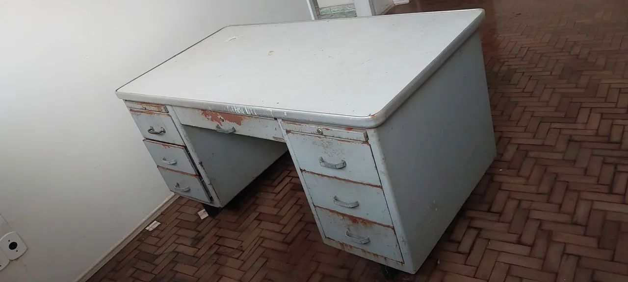 Escrivaninha Antiga Aço Escritório 