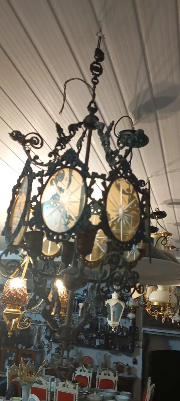 Lustre de bronze com cristal  - Foto 3