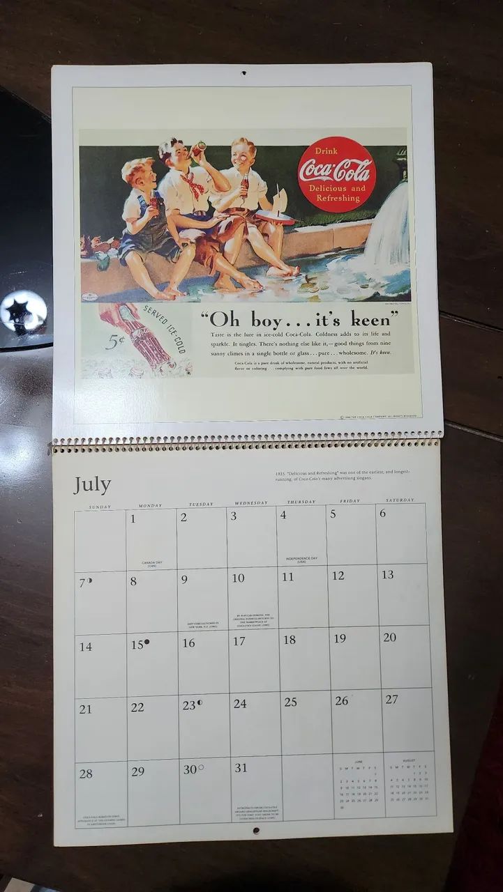 CALENDARIO VINTAGE COCA COLA 1996 AMERICANO - Foto 5