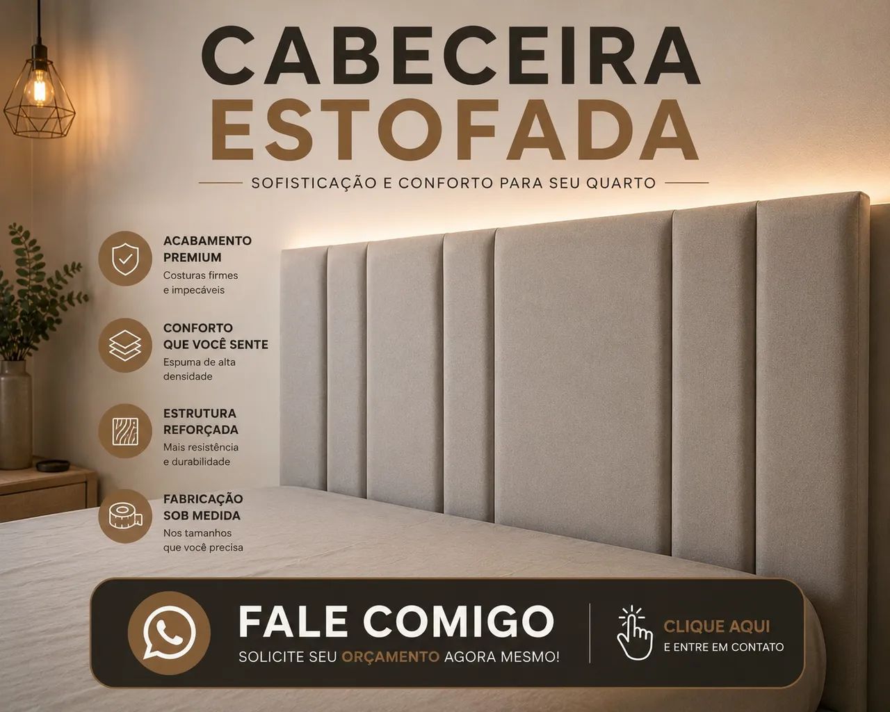 Cabeceira Estofada Sob Medida | Casal, Queen e King | Fabricação Própria - Foto 5