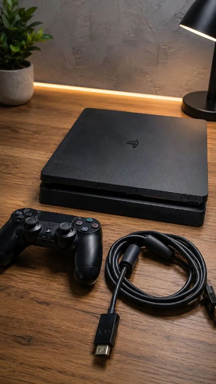 ? PS4 Slim 500GB em Estado Impecável + Jogos | Nunca Aberto!