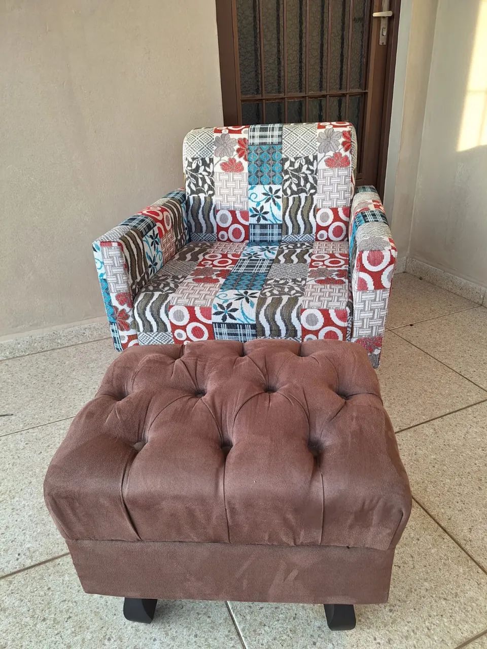 Poltrona patchwork + puff  - Foto 4