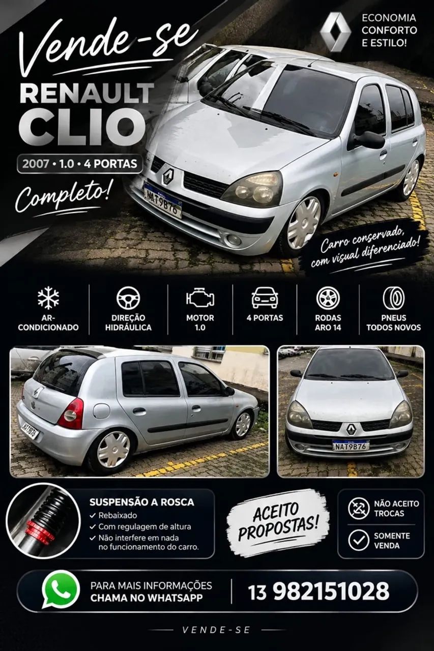 Renault Clio CLIO AUTHENTIQUE HI-FLEX 1.0 16V 5P 2007