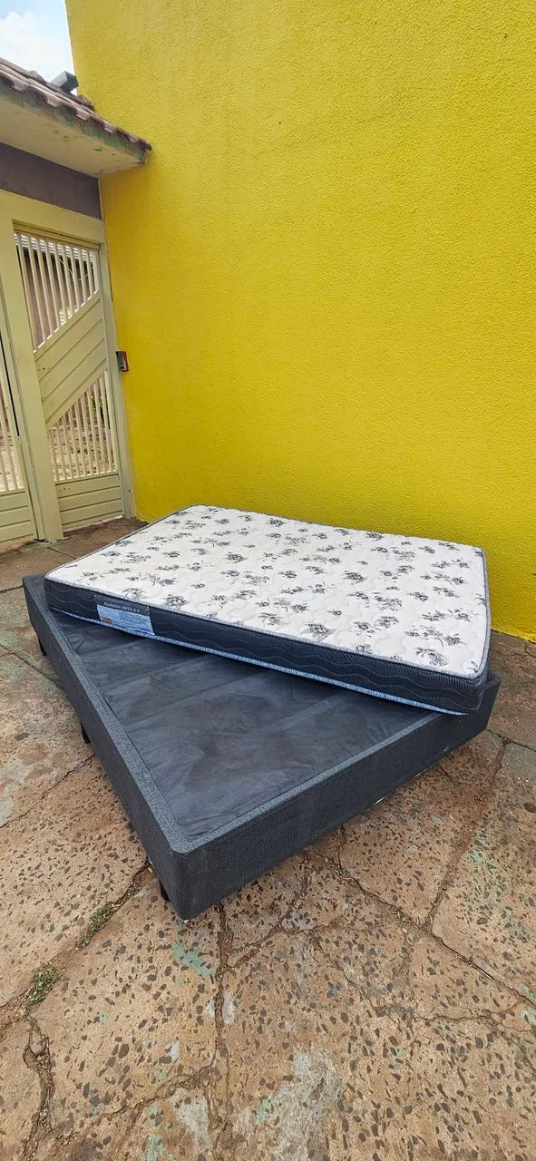 cama box casal padrão base e colchão espuma duro ENTREGA GRÁTIS  - Foto 5
