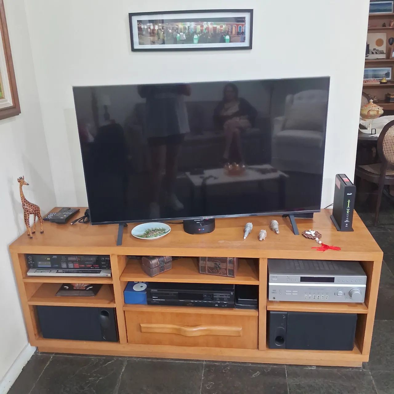 Rack TV madeira maciça cerejeira