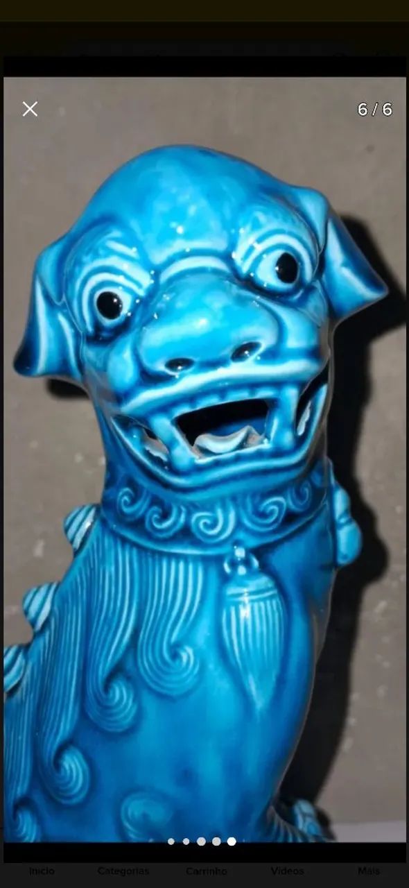 Par de caes fó em porcelana  - Foto 3