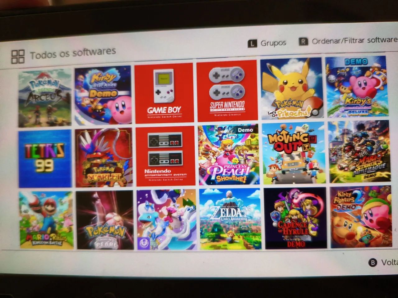 Nintendo Switch Completo + 4 Controles + 6 Jogos Físicos + Conta