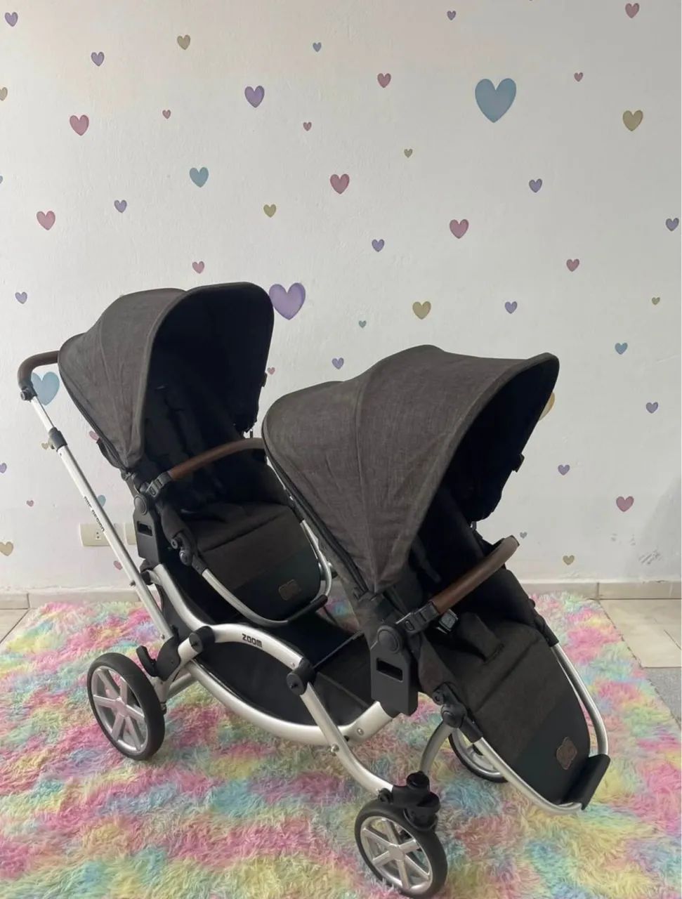 ABC zoom gêmeos carrinho de bebê duplo  - Foto 2