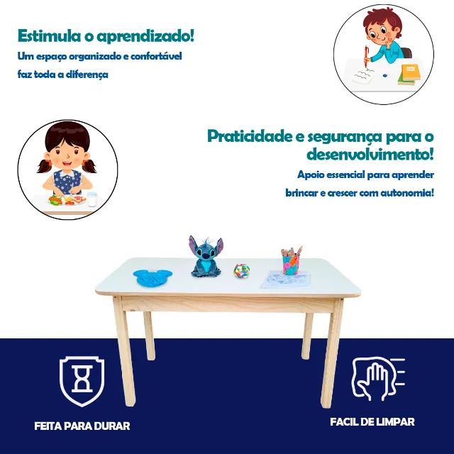 Mesinha Infantil Didática 100cm Mesa - Foto 3