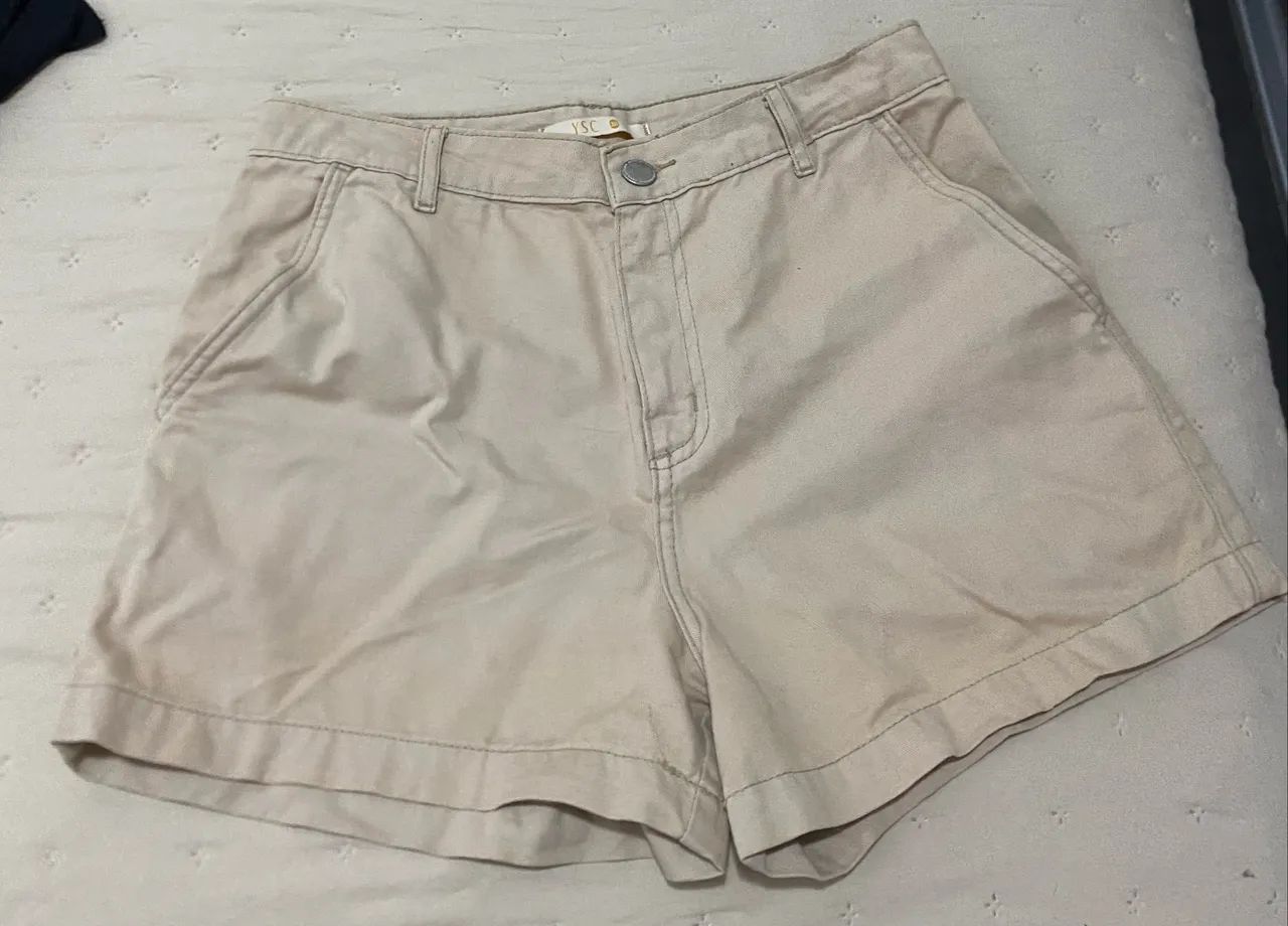 Short jeans bege - Tamanho 38