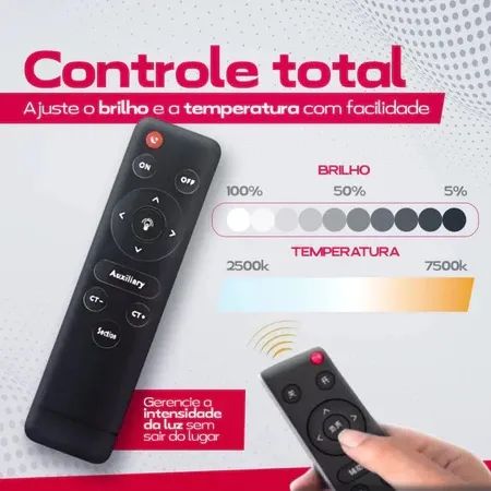 Ringlight bivolt com tripé e controle - Foto 4
