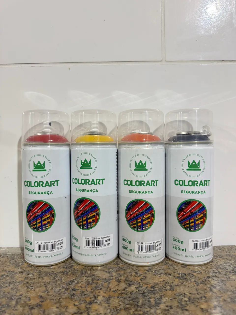 Spray Color Art linha segurança a unidade R$ 25,00 4 cores disponíveis 