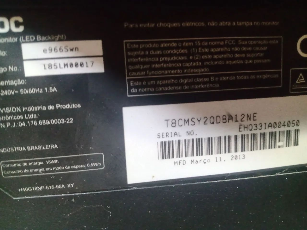 Monitor Led AOC Backlight modelo e966wn 18 p $180 - Foto 4