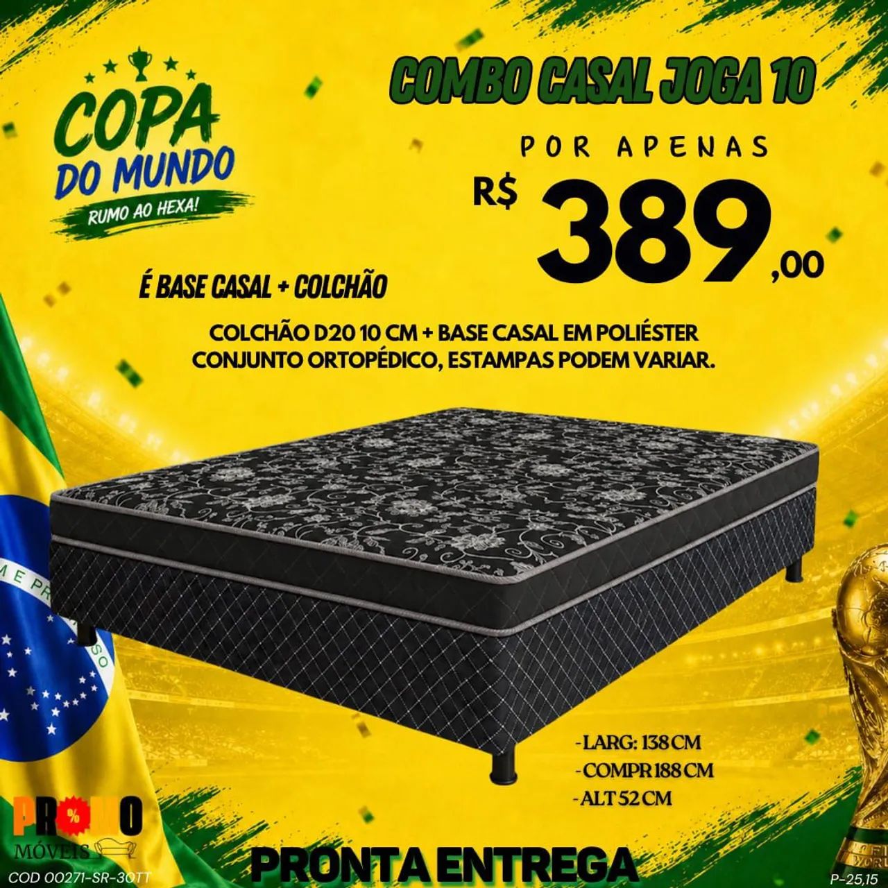 Cama + Colchão casal D20 - Foto 2