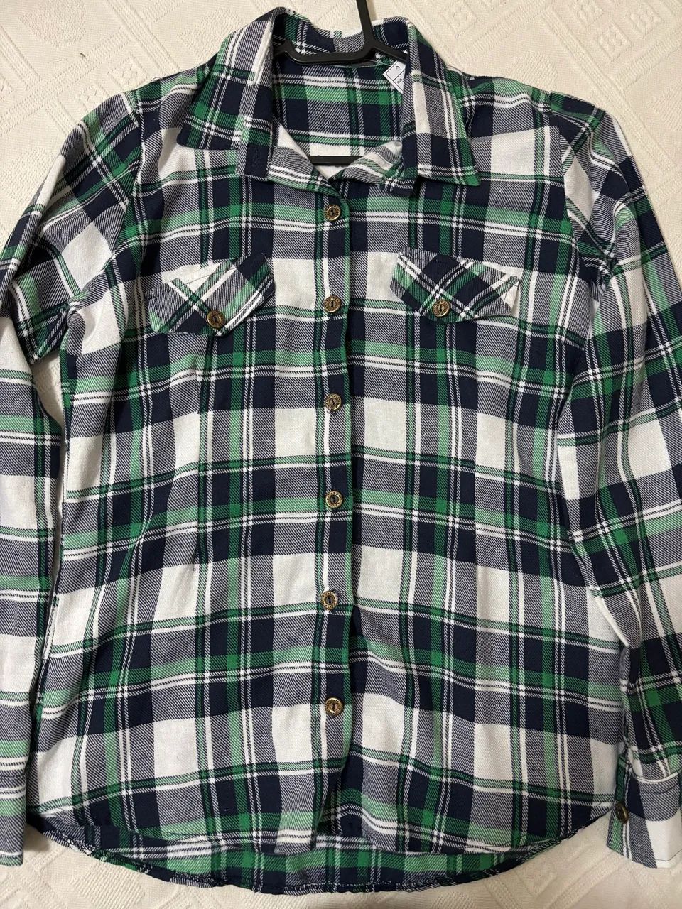 camisa xadrez verde