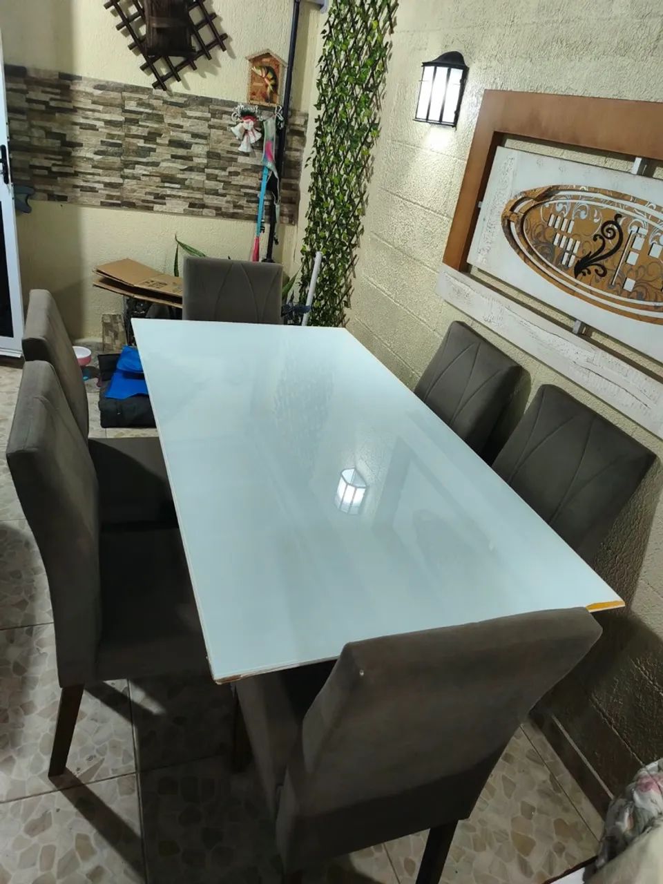 MESA 6 LUGARES DE VIDRO - Foto 5