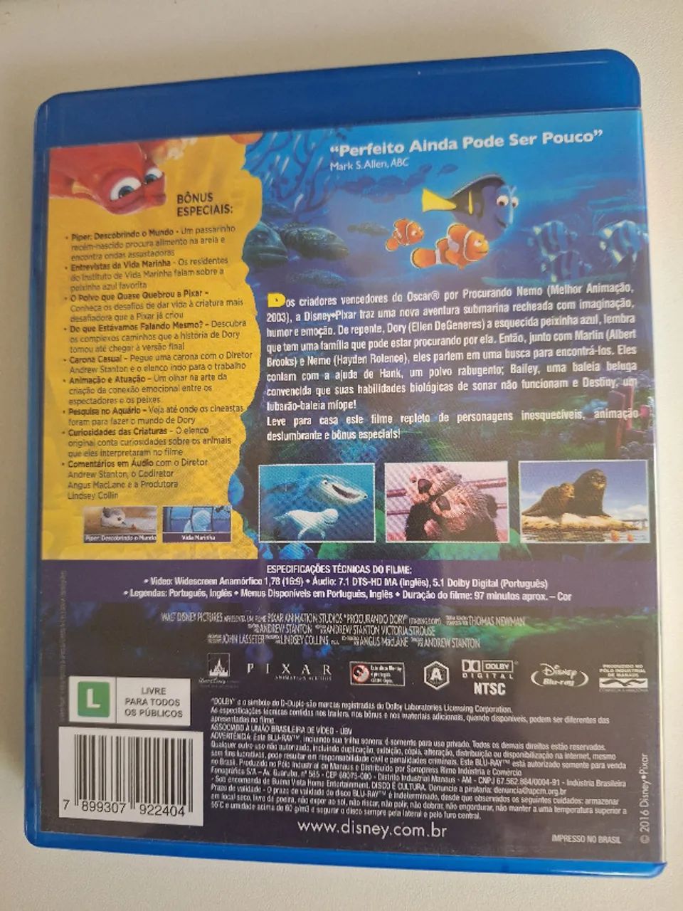 Blu-Ray Procurando Dory | Seminovo - Foto 3
