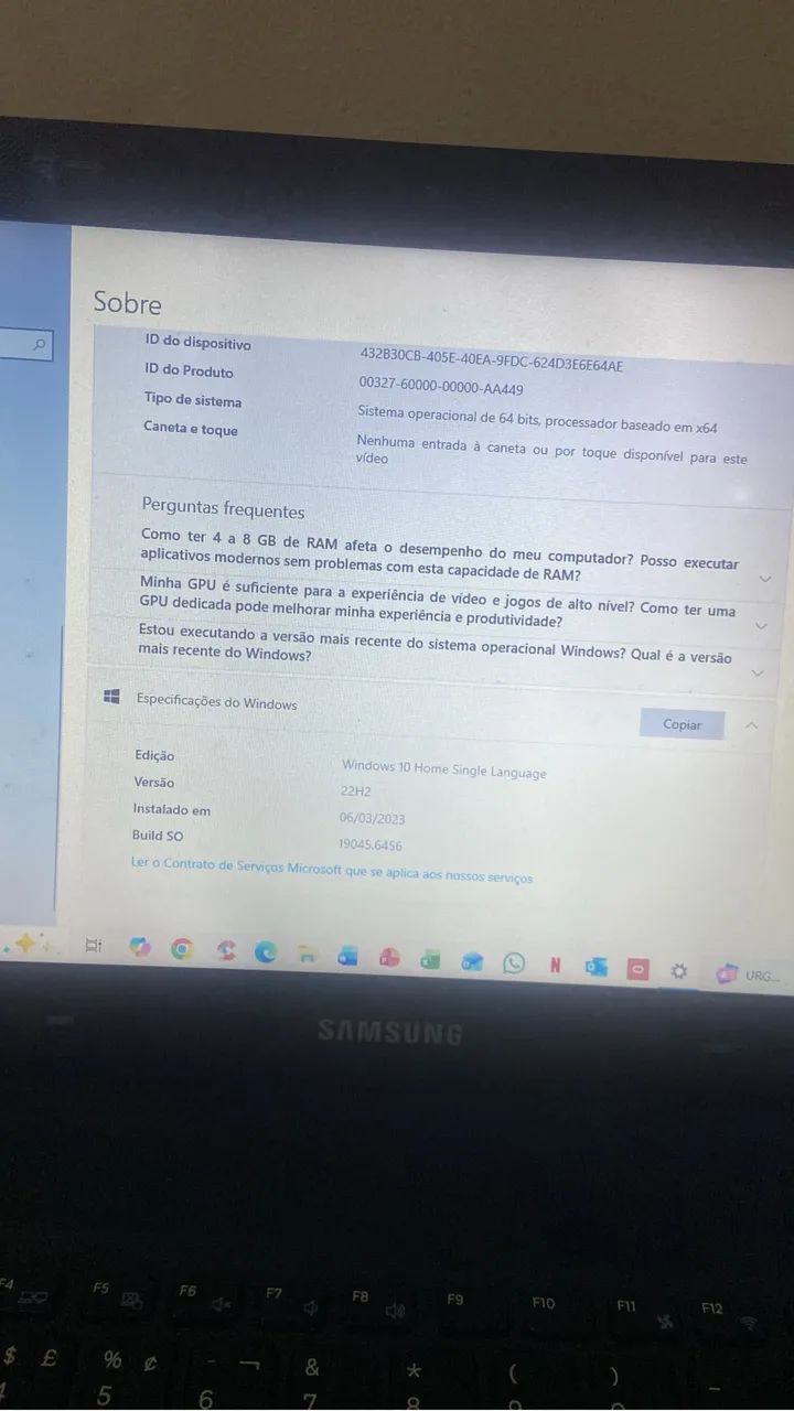 Notebook Samsung 