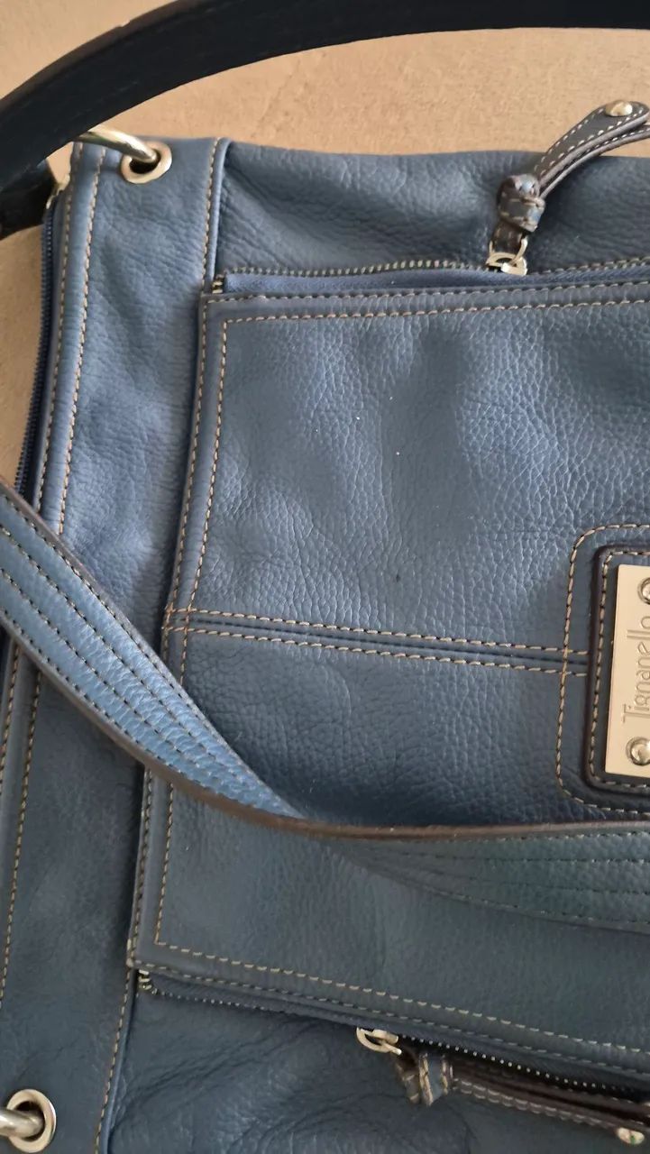 Bolsa de Couro Azul - Foto 2