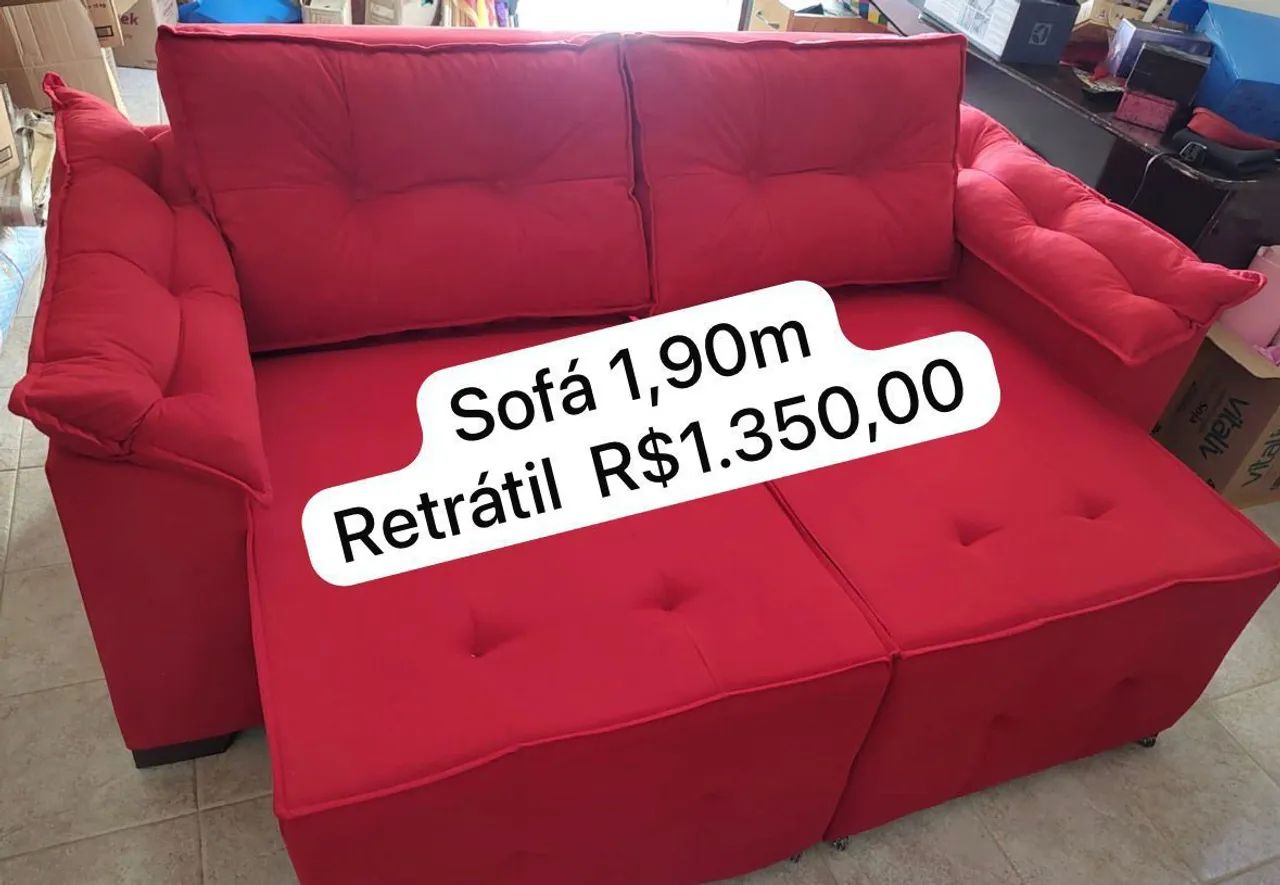 Sofá retrátil,por R$1.350,00,pagamento no ato da entrega,contato *
