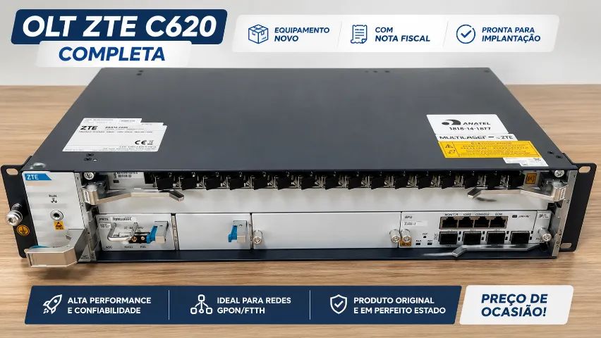 OLT ZTE C620 Completa - Nova com Nota Fiscal