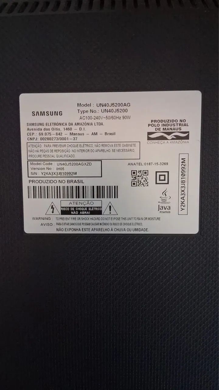 TV Smart Samsung com defeito