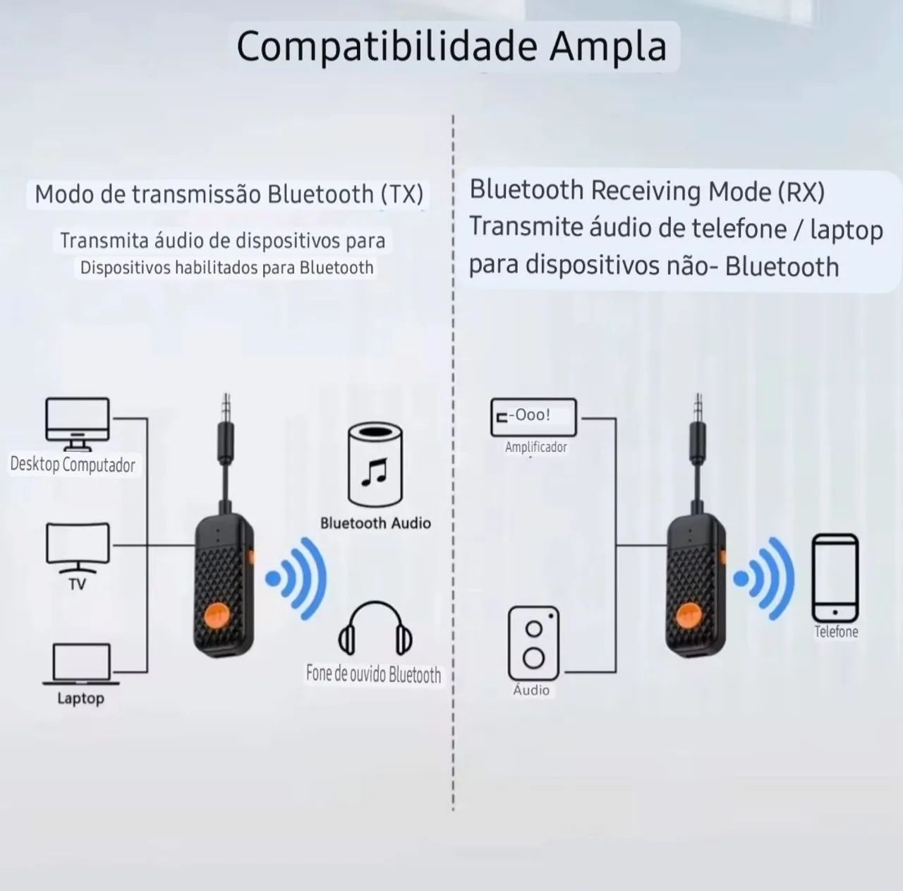 Adaptador bluetooth 5.4 universal 2 em 1 kebedu - Foto 2
