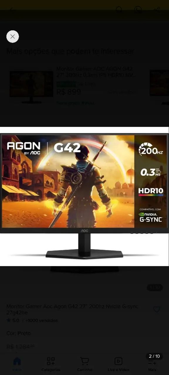Monitor gamer AOC 27