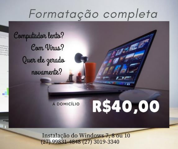 Formatação de computadores 40$