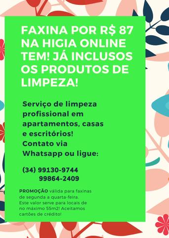 Serviço de faxina com produtos de limpeza inclusos