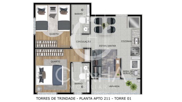 Apartamento para venda tem 46 metros quadrados com 2 quartos em Antares - Maceió - AL - Foto 2