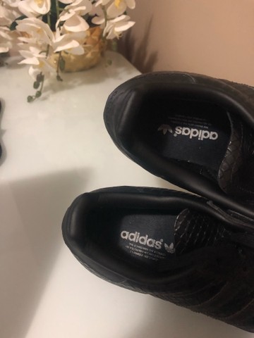 adidas superstar preto couro