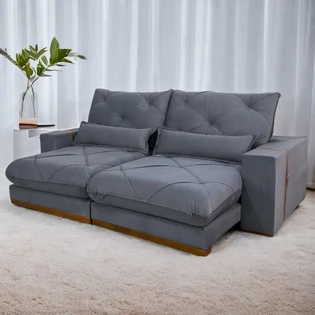 Sofá Retrátil e Reclinável Luanda!!  2,50   Frete Grátis   Produto Novo!