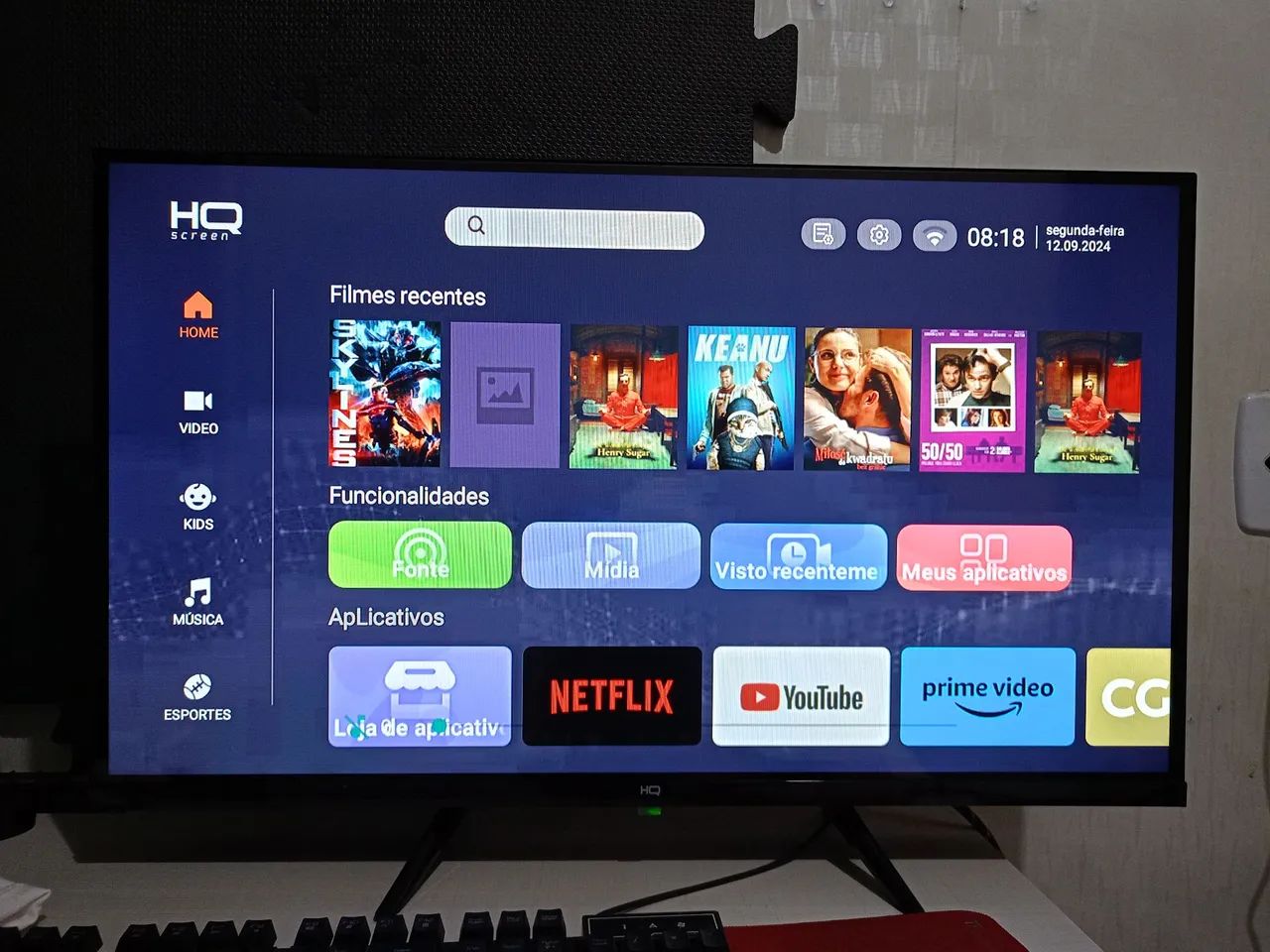 Smart TV LED 32 HQ HD 3 hdmi 2 USB wi-fi Android 11 Design Slim 16 Dias Comprada - Foto 3