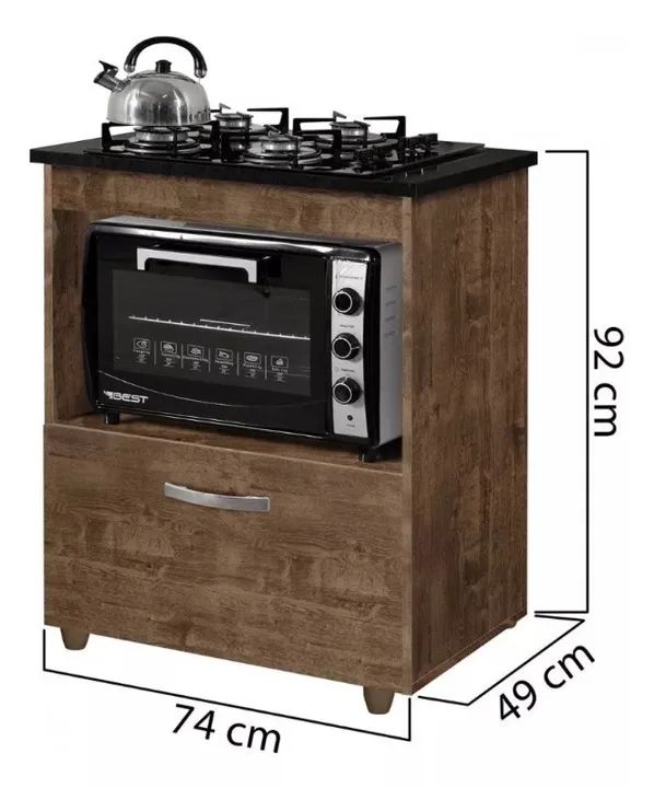 Kit Balcão Cooktop Ipê Com Fogão 4 Bocas Bivolt Chamalux