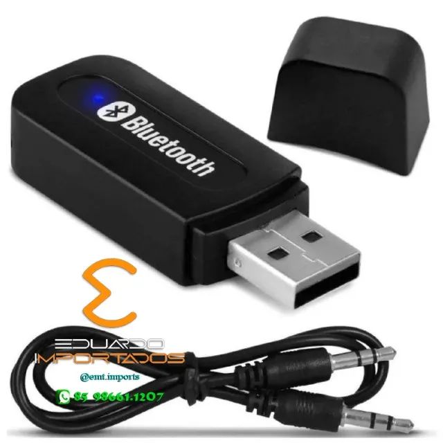 Receptor adaptador Bluetooth Usb com cabo P2 áudio Stereo - Foto 3