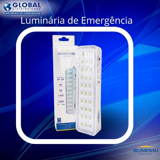 Luminária de Emergência 30 leds 6.500k Instalações Elétricas e