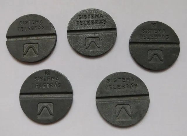 Fichas telefônicas - anos 1980 - lote com 5 - Foto 2