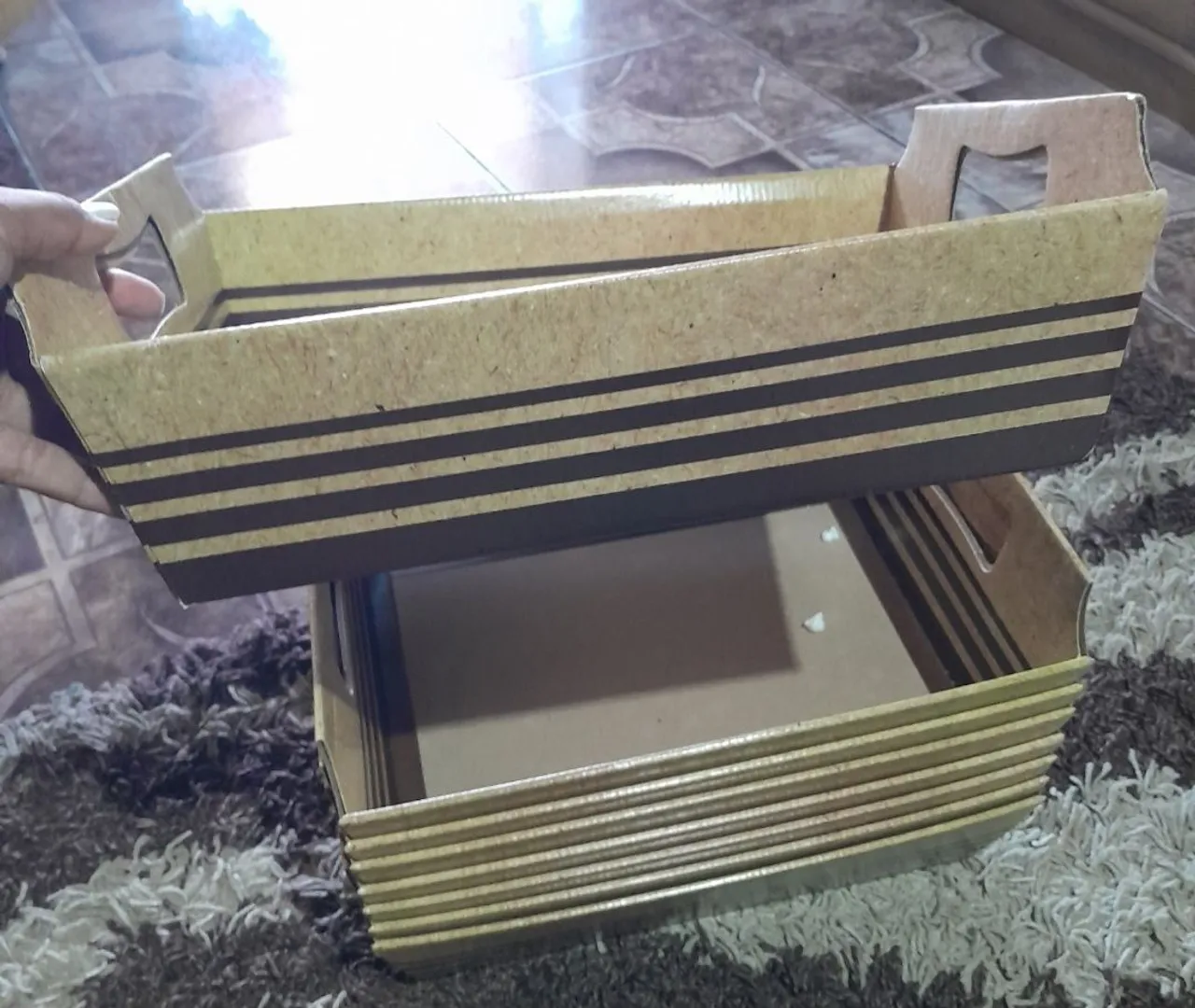 Cesto Decorativo em Papelão - Novo