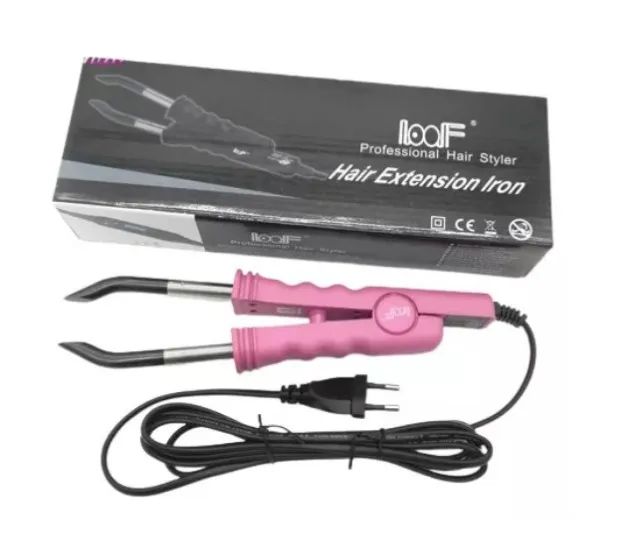 pinça mega hair profissional l-618 25w biv  loof reta- cor rosa - Foto 2