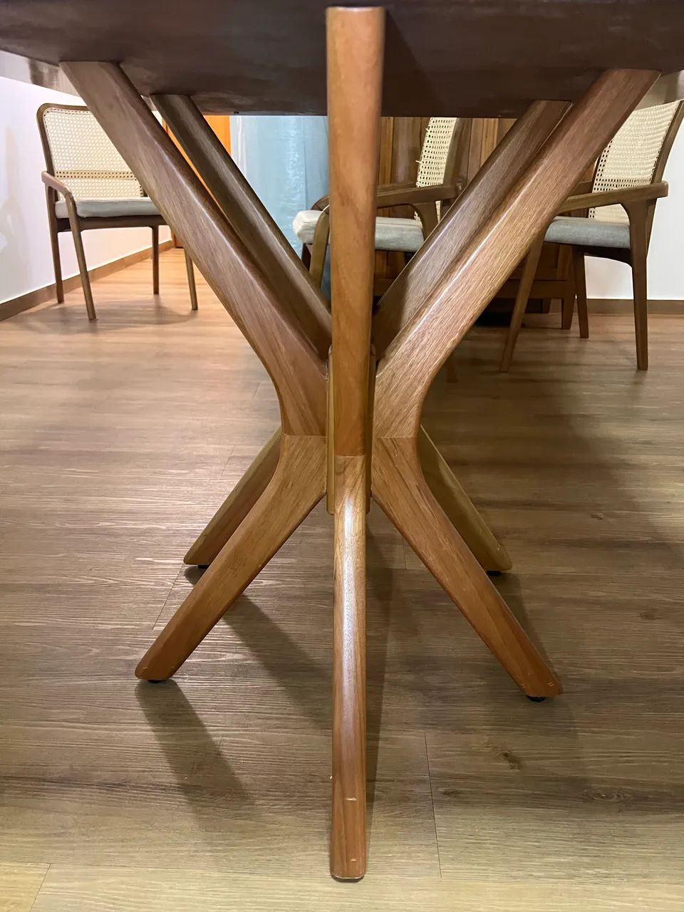 Mesa de madeira Tauari - semi nova em excelente estado - Foto 5