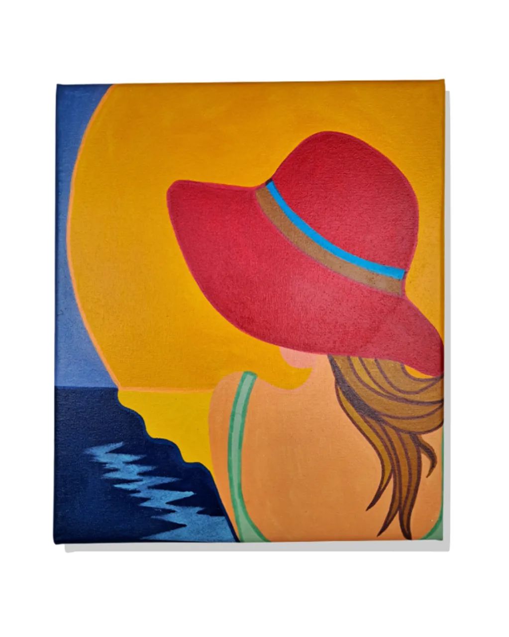 Mini Quadro Garota com Chapéu Vermelho - Foto 2