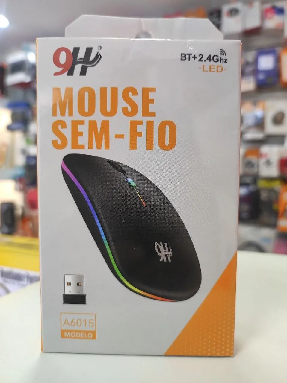 Mouse Sem Fio 9H A6015 - LED RGB - Bluetooth