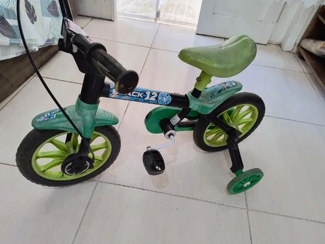 Bicicleta Nathor Aro 12 Black Infantil - Preto/Verde